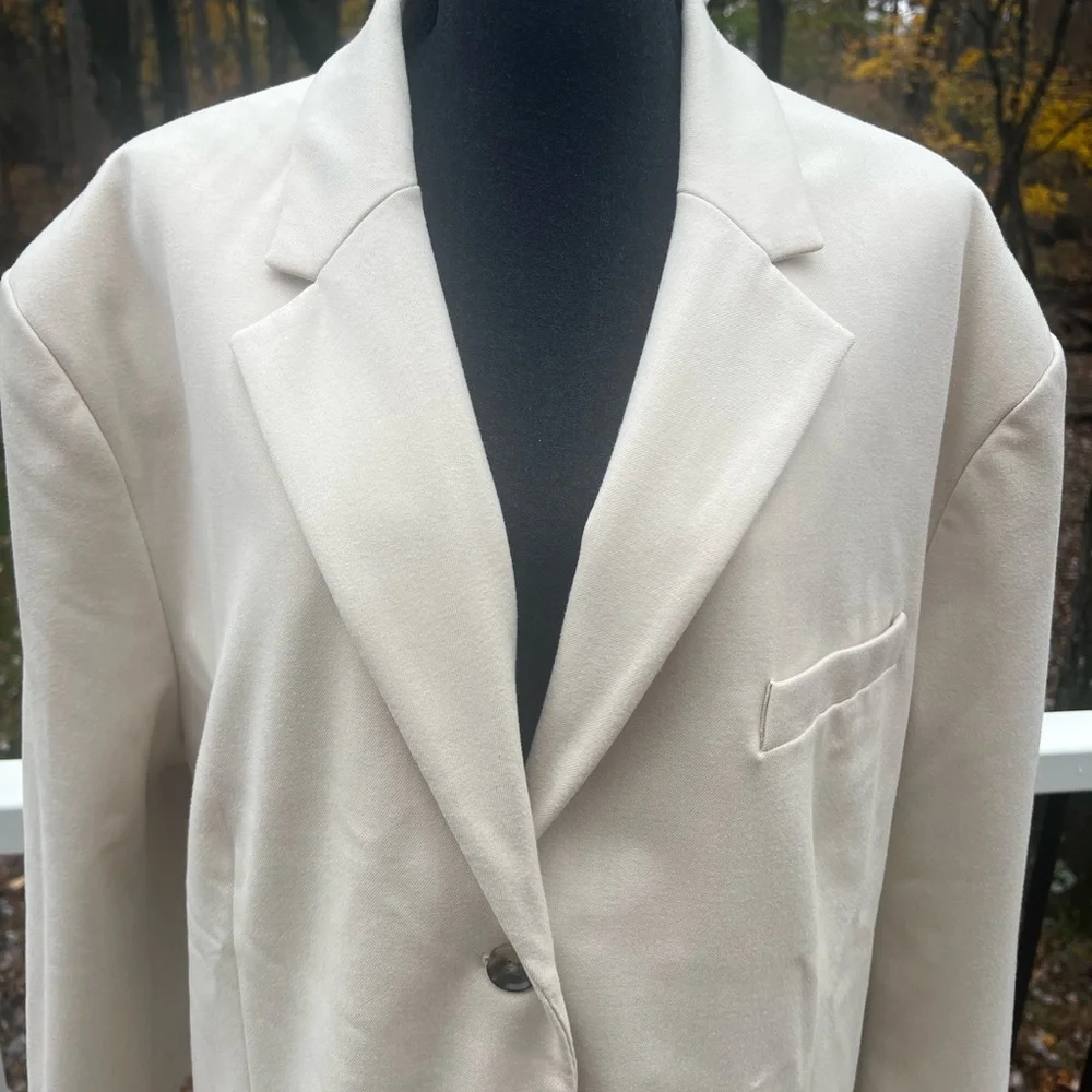Banana Republic New light Beige Oversized Blazer Size X-LARGE - Picture 4 of 11